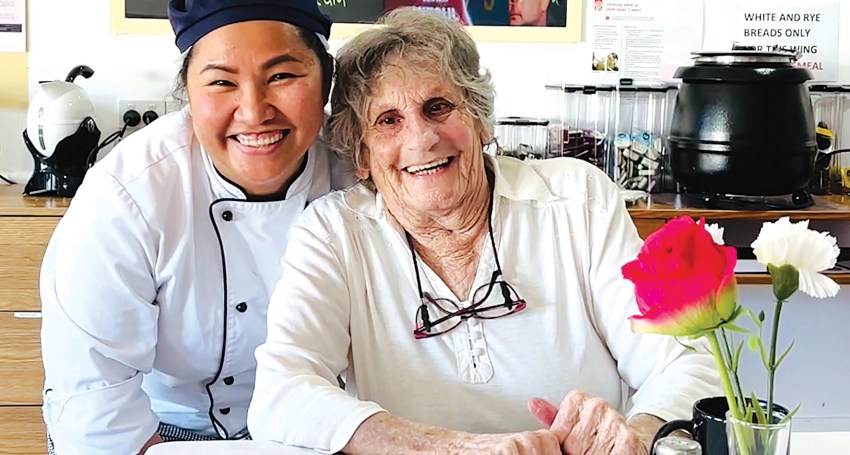 Maureen Russell with chef Emmer Paglinawan.
