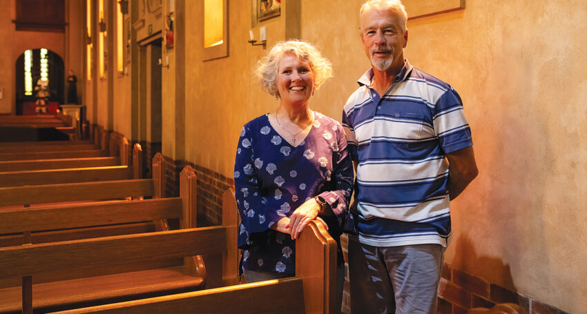 : Parishioners Kylie and John Hayes at Kapunda’s St Rose of Lima Catholic Church. Photo: Ben Macmahon