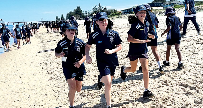 Students taking part in the 2024 Caritas Fun Run.