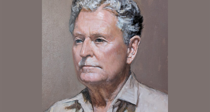 Portrait of the late Pip Comport by artist Colin Dudley.