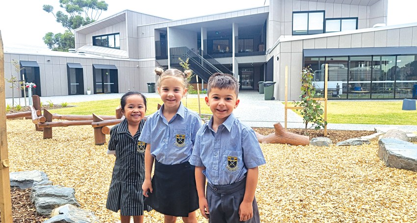 St Paul’s Reception students Rae Ramirez, Imogen Hastwell and Raphael Grieger.