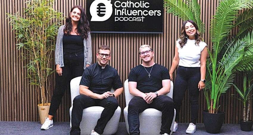 The Catholic Influencers Podcast with Fr Rob Galea team includes Justine Hughes, Fr Rob Galea, Augie Angrisano and Alyssa Agius.