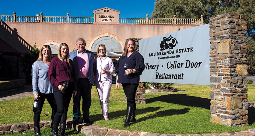 The Miranda family at their Barossa winery. From left, Lisa, Victoria, Lou, Valerie and Angela.