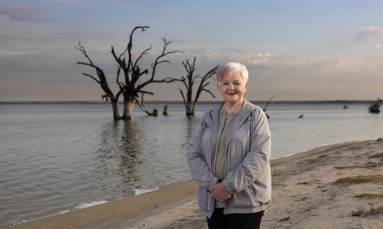 Elderflowering workshop host Lorraine Muir at Lake Bonney in South Australia's Riverland.