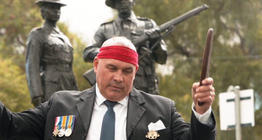 Uncle John Lochowiak at the launch of the Bringing His Spirit Home podcast. Picture: Warren Melling