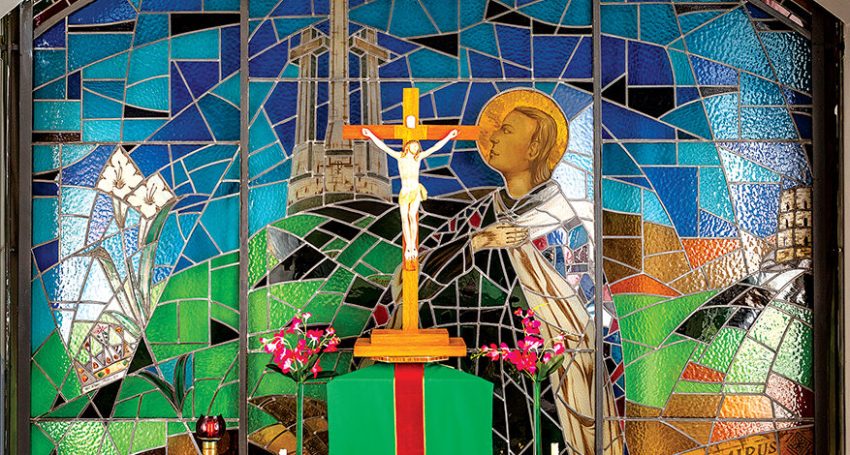 One of the stained glass windows at St Casimir’s. Picture: Darren Clements Photography
