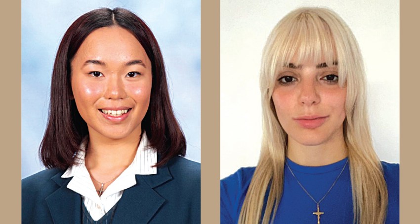 SACE Art Students Cici Liu and Melani Matulin.
