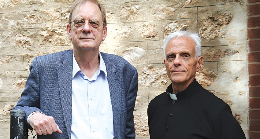 Peter Goers and actor Robert Cusenza at rehearsal.