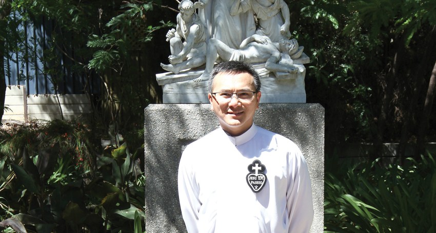 Fr Phi in the Sacred Garden at The Monastery prior to his ordination on March 8.