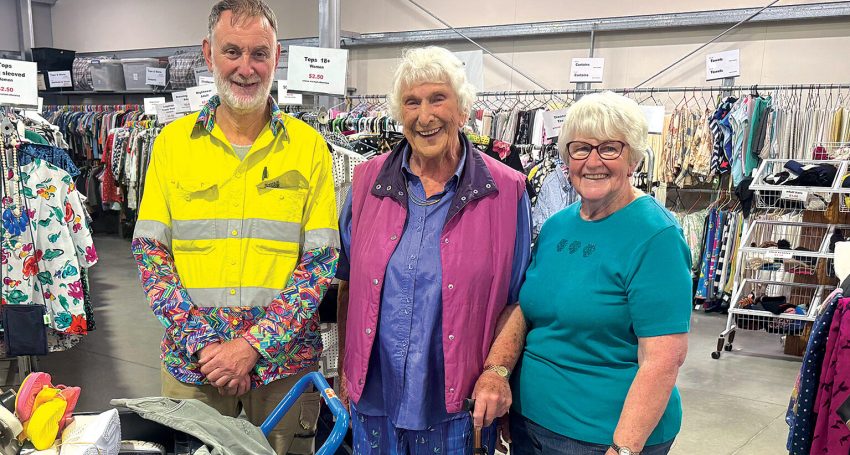 CVCO Thrift Shop volunteers James Duggin, Judith Hanlin and Trish Penn.