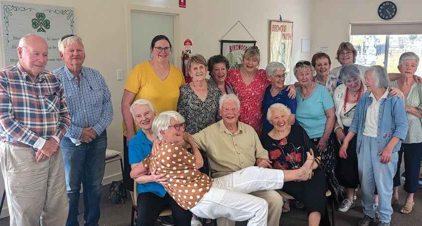 Leon and Leonie Holmes with their beloved fellow parishioners.