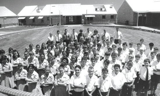 Students at Xavier College in its opening year of 1995.