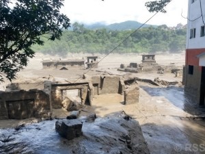 Structures damaged by the flash floods. Picture: CRS Nepal
